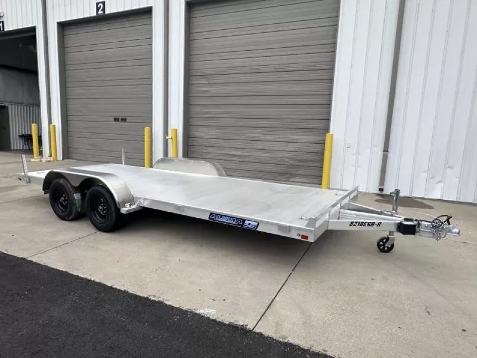 New 2026 Aluma 82"x18' Car Hauler, 6' Ramps, 8218ESA