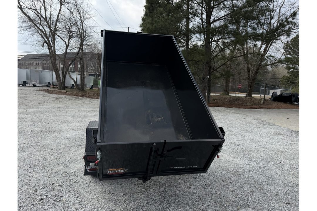 New 2026 Covered Wagon 4x8 Dump Trailer, 2ft Walls, Hand Pump