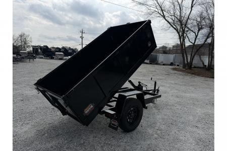 New 2026 Covered Wagon 4x8 Dump Trailer, 2ft Walls, Hand Pump