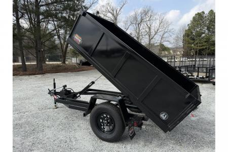 New 2026 Covered Wagon 4x8 Dump Trailer, 2ft Walls, Hand Pump