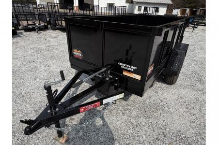 New 2026 Covered Wagon 4x8 Dump Trailer, 2ft Walls, Hand Pump