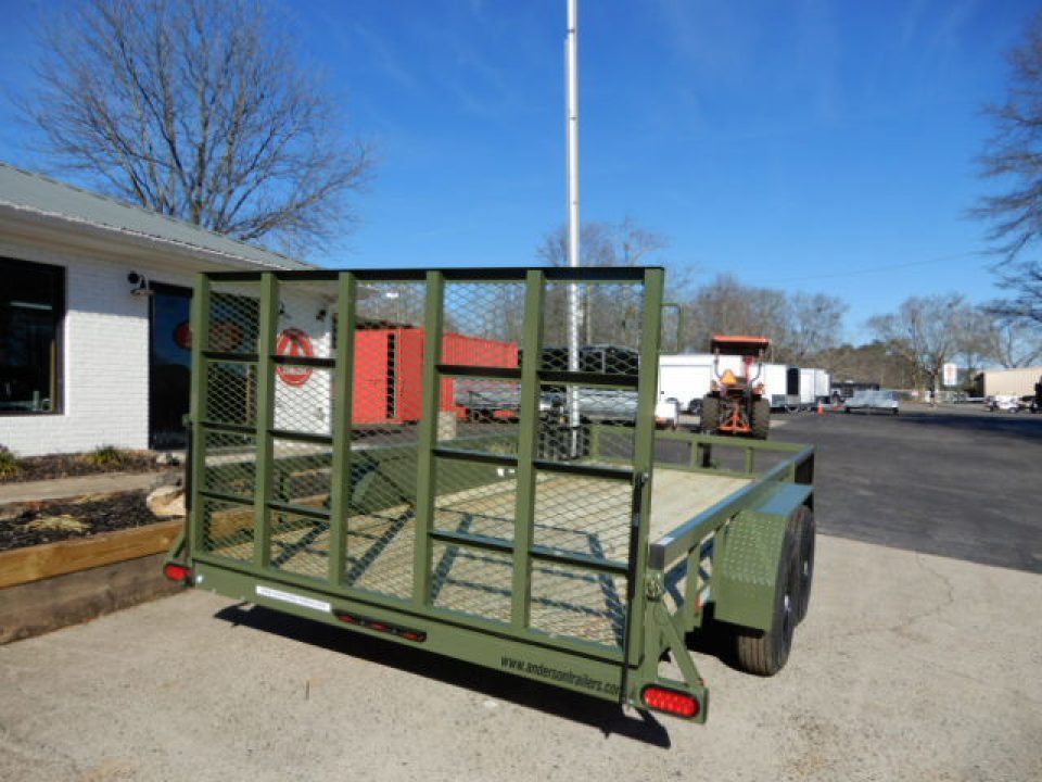 New 2026 Anderson 7x16' Landscape, Spring Assist Ramp Gate, Side Ramps, 7800LB Payload