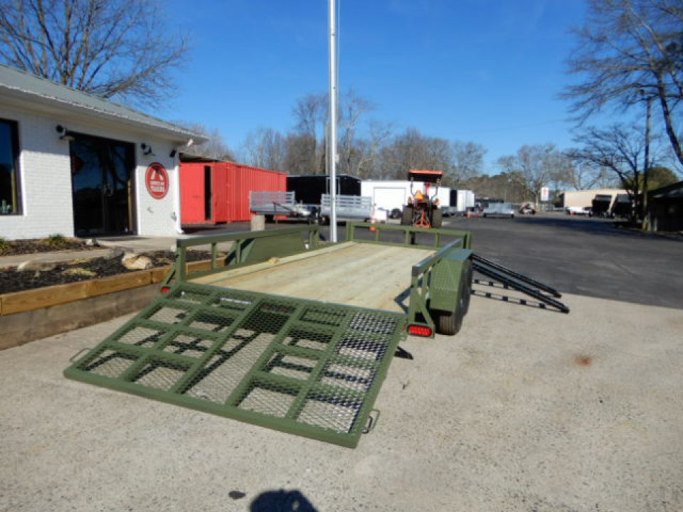 New 2026 Anderson 7'x16' Landscape, Spring Assist Ramp Gate, Side Ramps, 7800 LB Payload