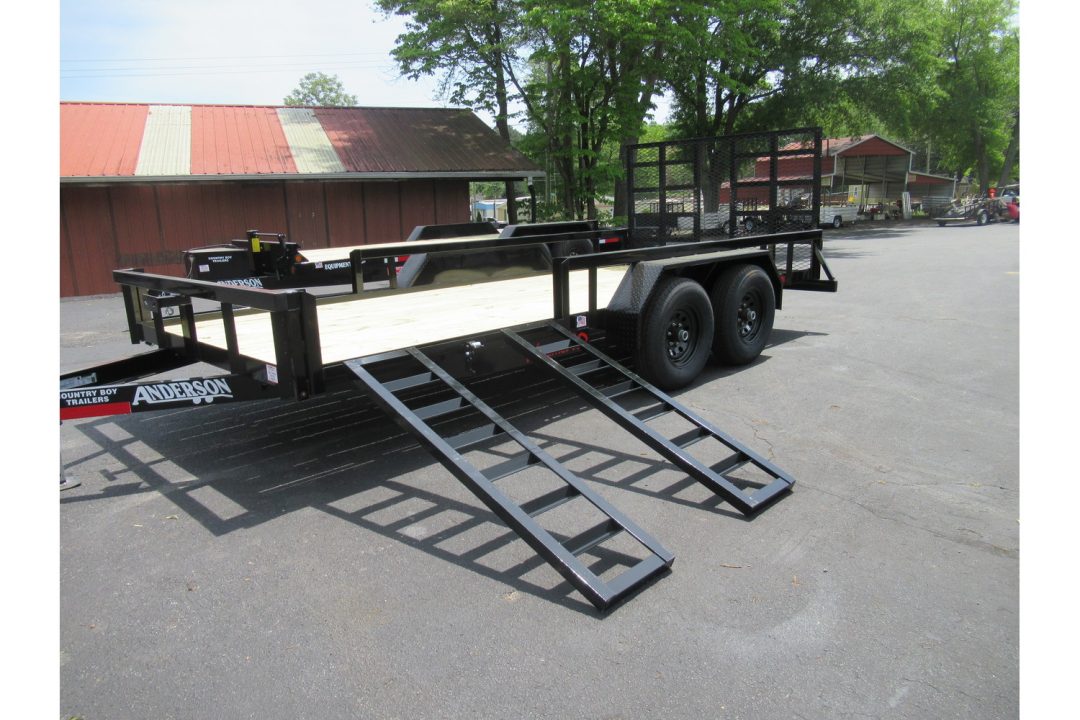 New 2026 Anderson 7x16 Landscape, 9950LB GVWR, Spring Assist Gate, Side Ramps
