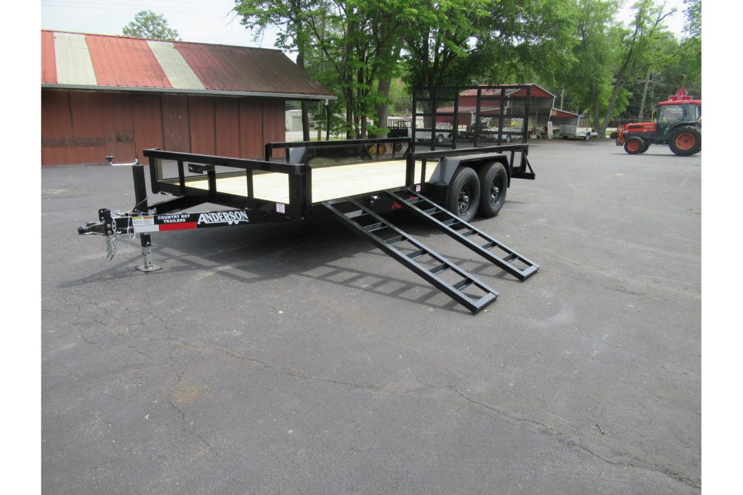 New 2026 Anderson 7x16 Landscape, 9950LB GVWR, Spring Assist Gate, Side Ramps