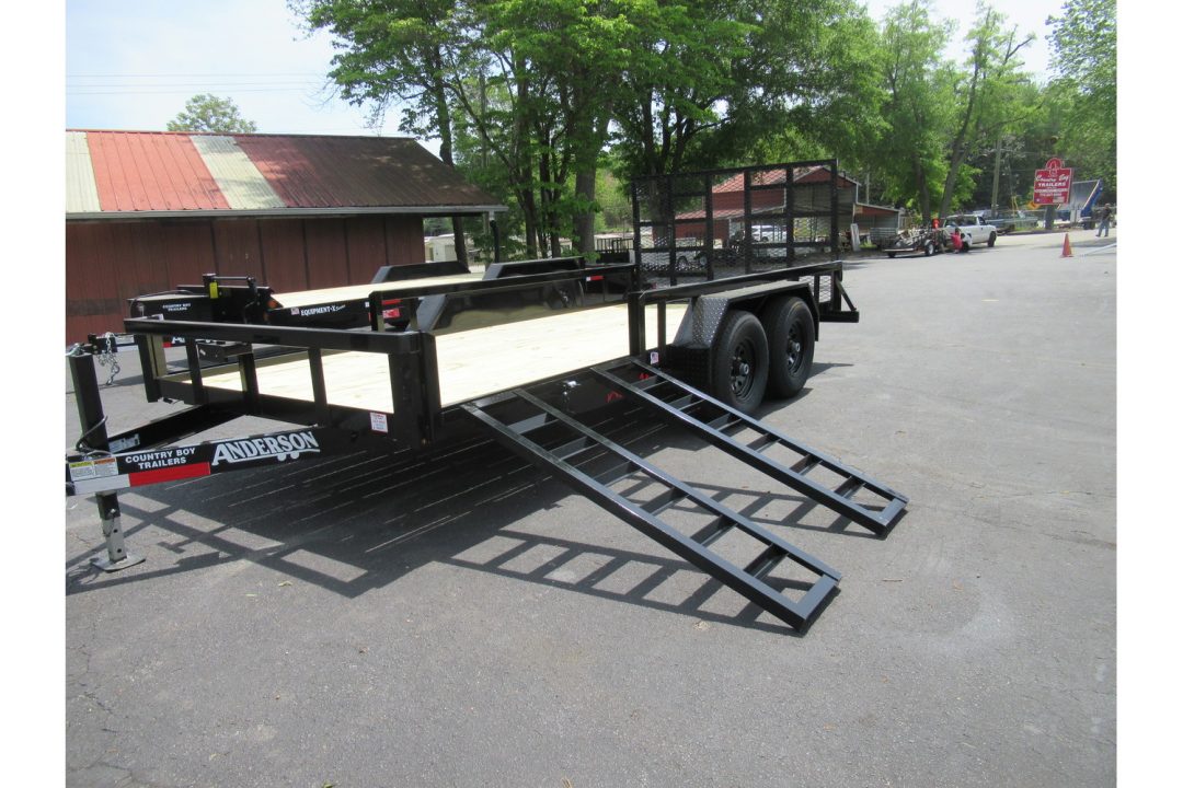 New 2026 Anderson 7x16 Landscape, 9950 GVWR, Spring Assist Gate, Side Ramps