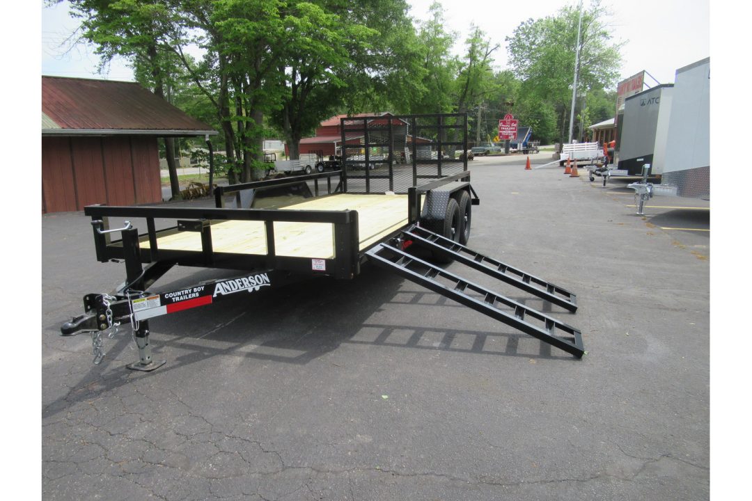 New 2026 Anderson 7x16 Landscape, 9950 GVWR, Spring Assist Gate, Side Ramps