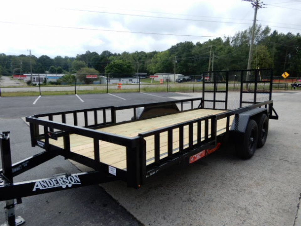 New 2026 Anderson 7x18 Landscape, Spring Assist Ramp Gate, 7800LB Payload, Side Ramps
