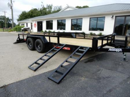 New 2026 Anderson 7x18 Landscape, Spring Assist Ramp Gate, 7800LB Payload, Side Ramps