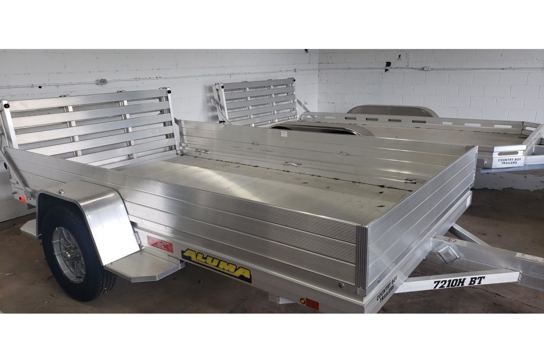 New 2026 Aluma 72"X10' Utility, 12" Sides, Bi-Fold Tailgate 7210H