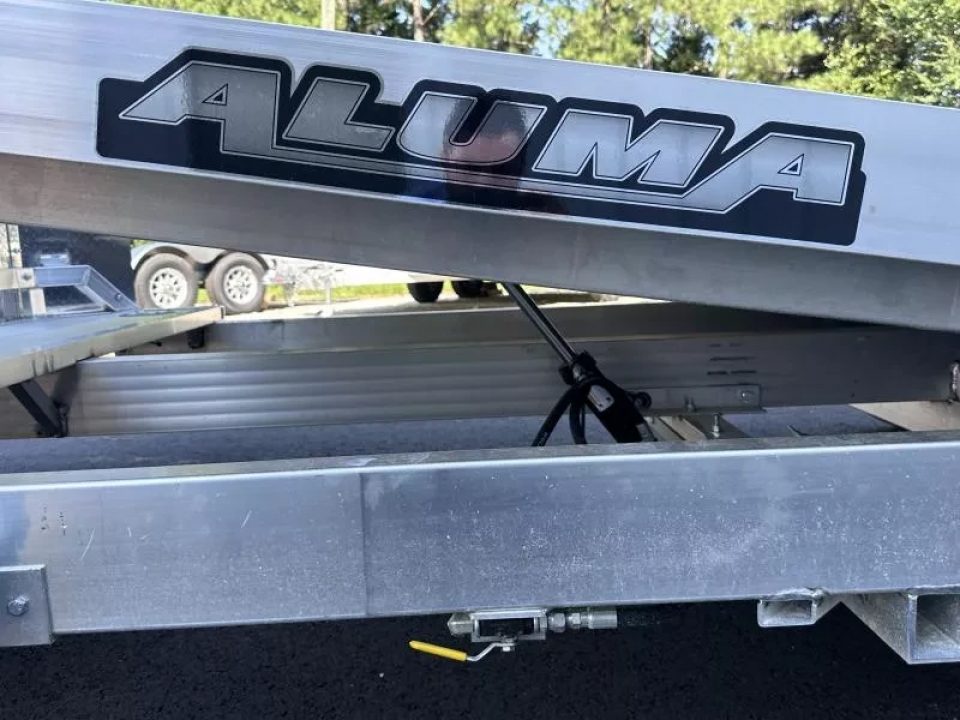 New 2026 Aluma 82"x20' Car Hauler, Full-Tilt, 9900 GVWR, Storage Box & Rock Guard