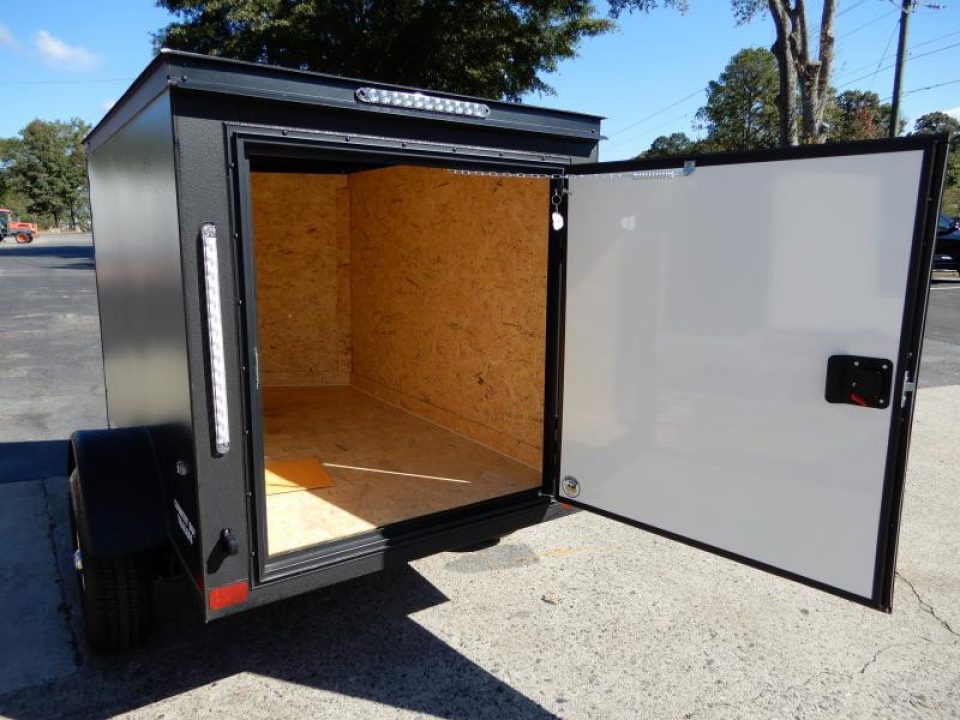 New 2026 Covered Wagon 4x6 Cargo, Dark Green, Rear Swing Door, 2000 LB GVWR