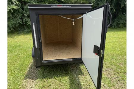 New 2026 Covered Wagon 4x6 Cargo, Dark Green, Rear Swing Door, 2000 LB GVWR