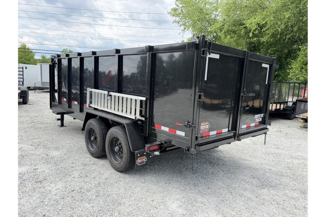 New 2026 Covered Wagon 7'x16' Gooseneck Dump, 16K GVWR, 4' Sides, Tarp, Spare