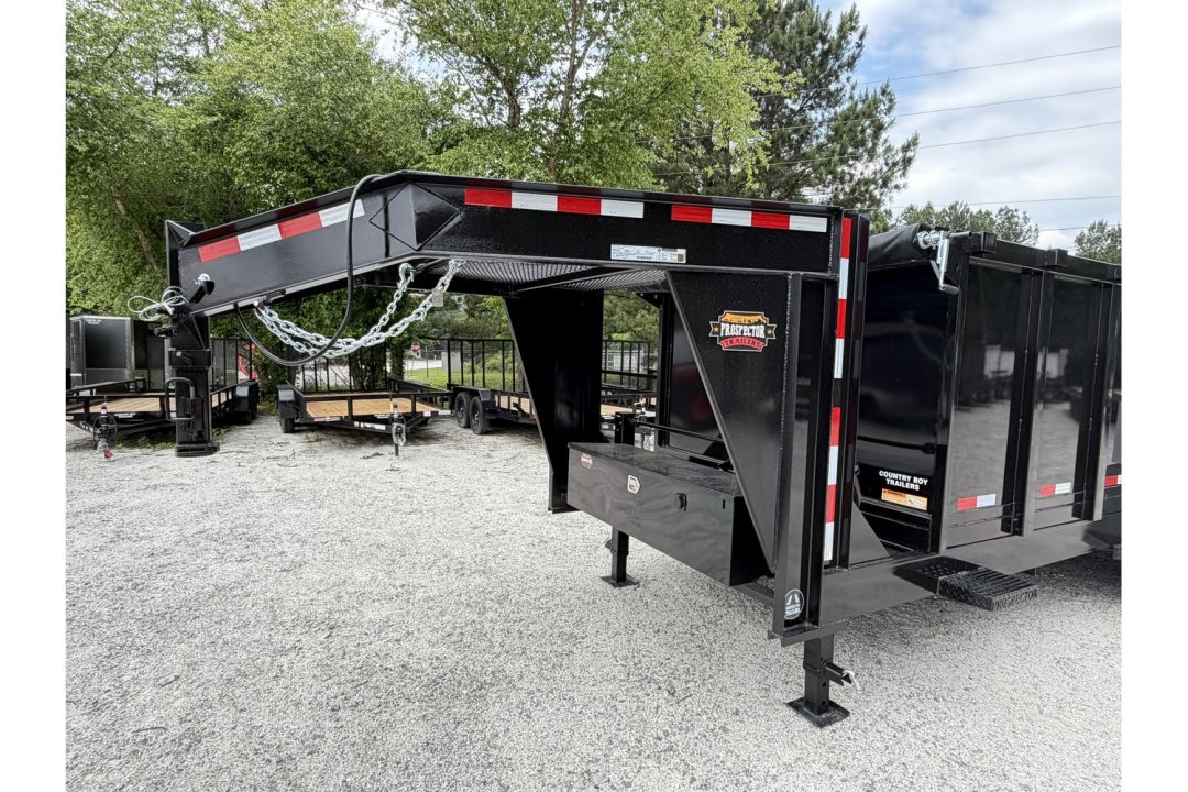 New 2026 Covered Wagon 7'x16' Gooseneck Dump, 16K GVWR, 4' Sides, Tarp, Spare