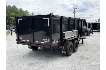 New 2026 Covered Wagon 7'x16' Gooseneck Dump, 16K GVWR, 4' Sides, Tarp, Spare
