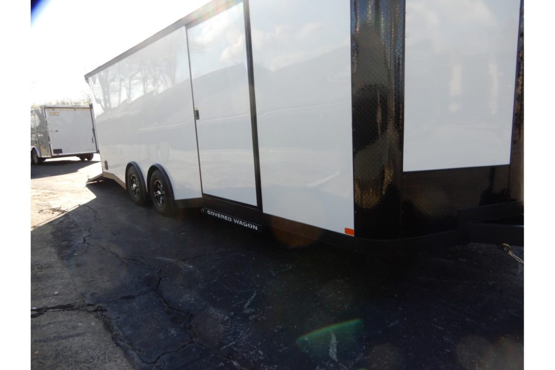 New 2026 Covered Wagon 8.5x24' Car Hauler, Escape Door, 7' Finished Interior