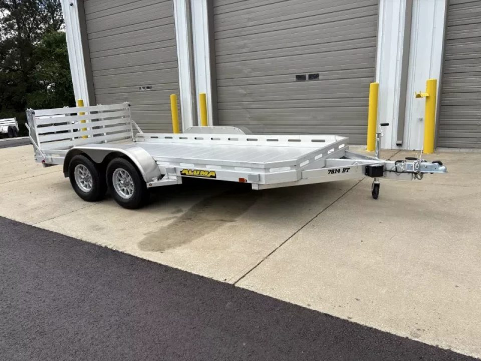 New 2027 Aluma 78x14' Utility, 8.5" Sides, Bi-fold Gate