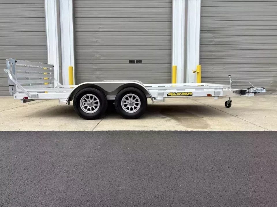 New 2027 Aluma 78X14' Utility, 8.5" Rails, Bi-fold Ramp