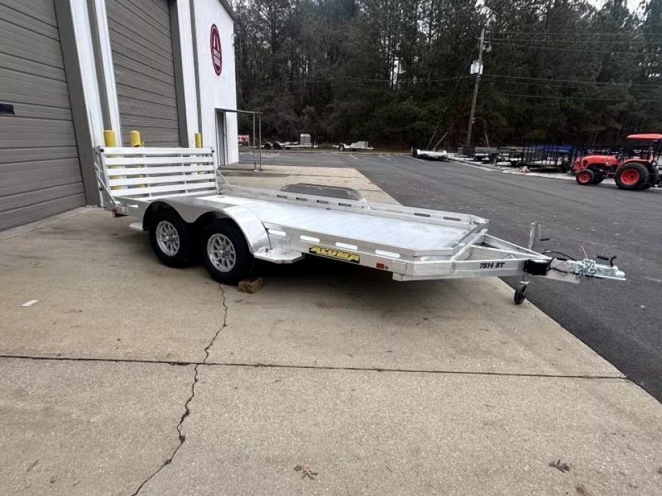 New 2027 Aluma 78X14' Utility, 8.5" Rails, Bi-fold Ramp