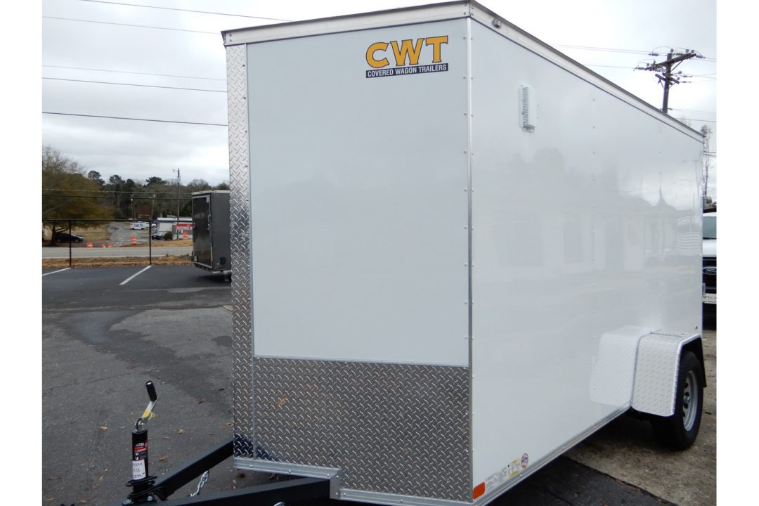 New 2026 Covered Wagon 6x12' Enclosed, Ramp Door, 6'6" Height