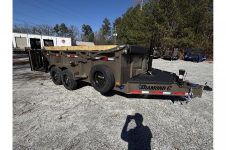 New 2026 Diamond C 7x14' Dump, 7 Ga. Steel, 32" Sides, 15500 GVWR, Ramps, Spare, LPT207