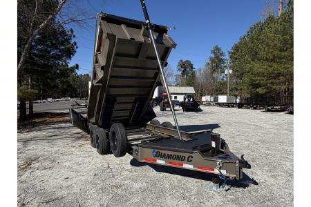 New 2026 Diamond C 7x14' Dump, 7 Ga. Steel, 32  Sides, 15500 GVWR, Ramps, Spare, LPT207
