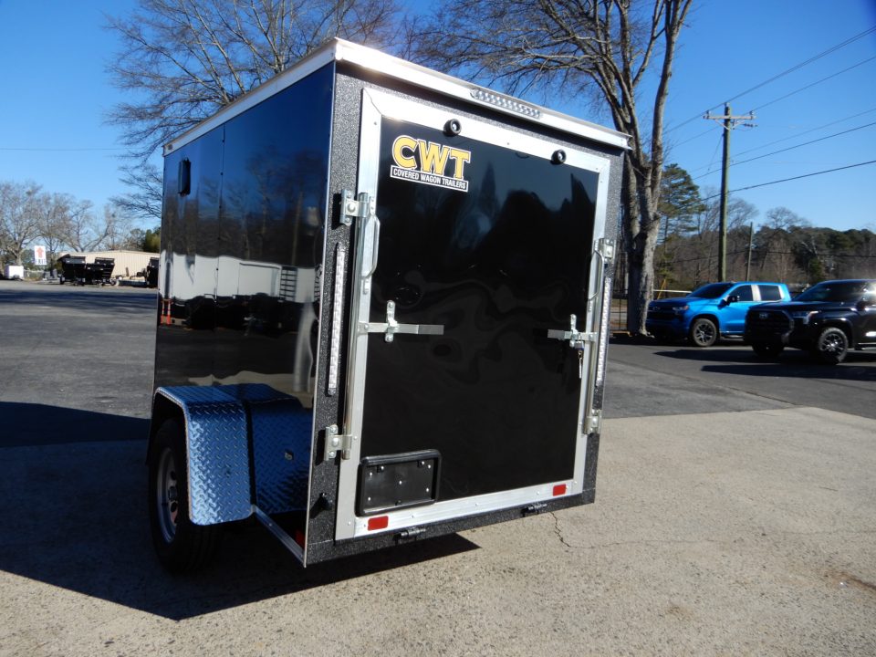 New 2027 Covered Wagon 5x8 Enclosed, 5' Height, Ramp Door, Side Door,