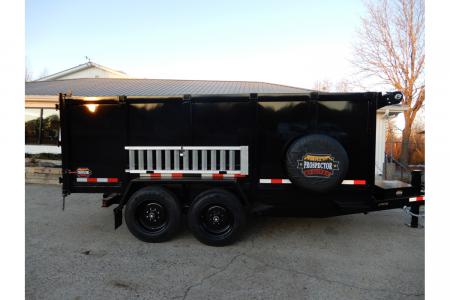 New 2026 Covered Wagon 7x14 Dump, 4' Sides, Ramps, Tarp, Spare 8K axles