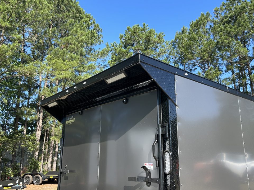 New 2026 Rock Solid 7x16 Cargo / Enclosed Trailer, .080 Polycore, Xtra height, Rear Spoiler and More !!