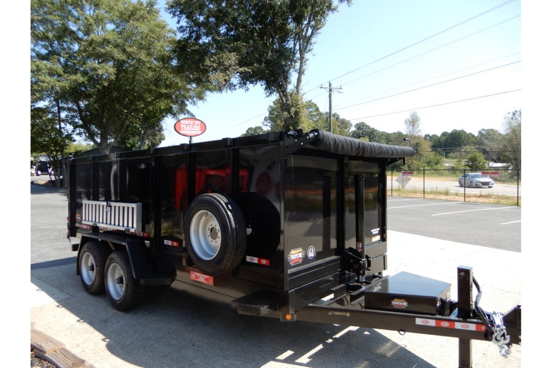 New 2026 Covered Wagon 7x16' Dump, 4' Sides, Spare Tire, Ramps, Tarp