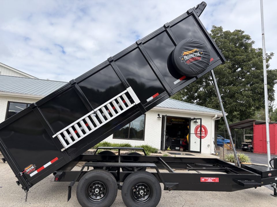 New 2027 Covered Wagon 7X16 Dump, 4' Sides, Ramps, Tarp & Spare