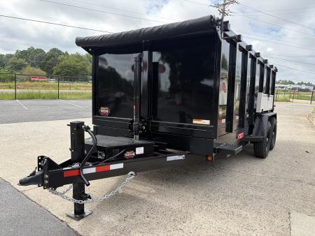 New 2027 Covered Wagon 7X16 Dump, 4' Sides, Ramps, Tarp & Spare