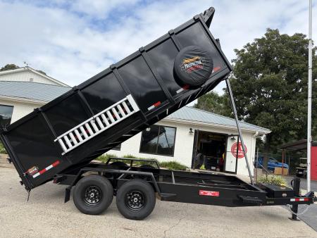 New 2027 Covered Wagon 7X16 Dump, 4' Sides, Ramps, Tarp & Spare