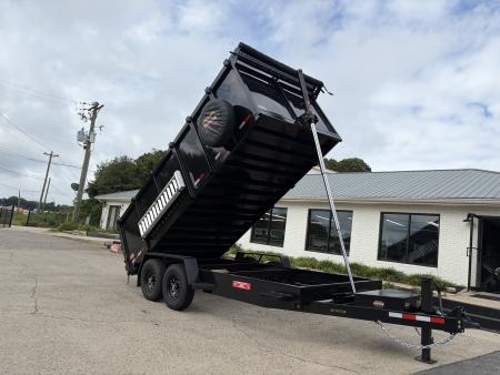 New 2027 Covered Wagon 7X16 Dump, 4' Sides, Ramps, Tarp & Spare