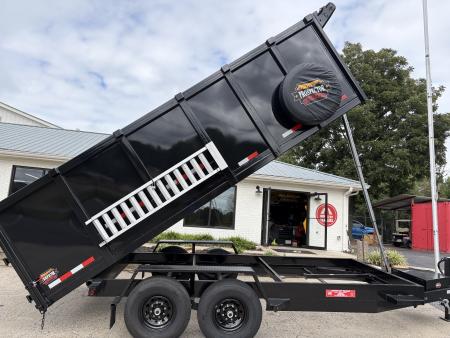 New 2027 Covered Wagon 7X16 Dump, 4' Sides, Ramps, Tarp & Spare