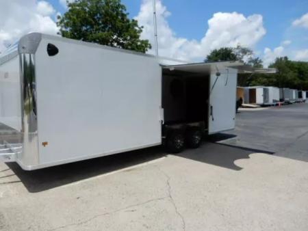 New 2026 Alcom 24' All Aluminum, 82  Height, Finished Interior, Escape Door, EZ Hauler