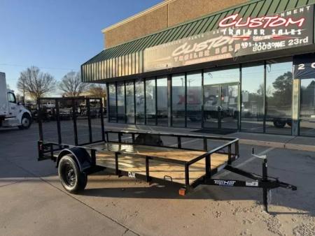 New #263580 2026 TOP HAT DJX 6 X 12 SINGLE AXLE ANGLE TOP 3.5K UTILITY W/ 48" RAMP GATE