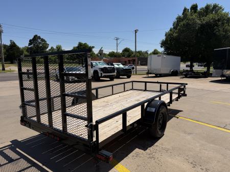 New #261212 2026 TOP HAT DSP 14 X 77 SINGLE AXLE PIPE TOP 3K UTILITY W/ REAR RAMP GATE