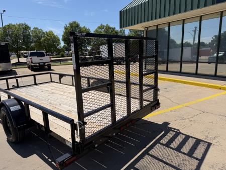 New #261212 2026 TOP HAT DSP 14 X 77 SINGLE AXLE PIPE TOP 3K UTILITY W/ REAR RAMP GATE