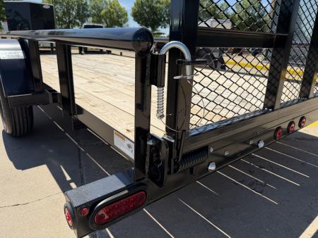 New #261212 2026 TOP HAT DSP 14 X 77 SINGLE AXLE PIPE TOP 3K UTILITY W/ REAR RAMP GATE