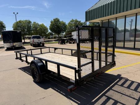 New #261213 2026 TOP HAT DSP 14 X 77 SINGLE AXLE PIPE TOP 3K UTILITY W/ REAR RAMP GATE
