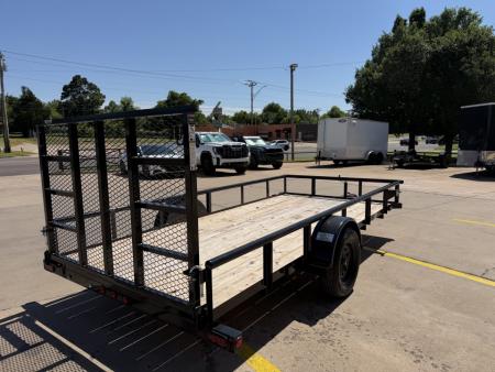 New #261213 2026 TOP HAT DSP 14 X 77 SINGLE AXLE PIPE TOP 3K UTILITY W/ REAR RAMP GATE
