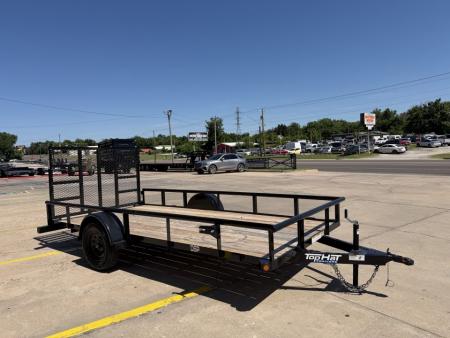 New #261213 2026 TOP HAT DSP 14 X 77 SINGLE AXLE PIPE TOP 3K UTILITY W/ REAR RAMP GATE