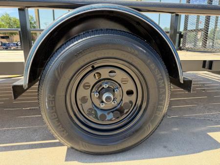 New #261213 2026 TOP HAT DSP 14 X 77 SINGLE AXLE PIPE TOP 3K UTILITY W/ REAR RAMP GATE