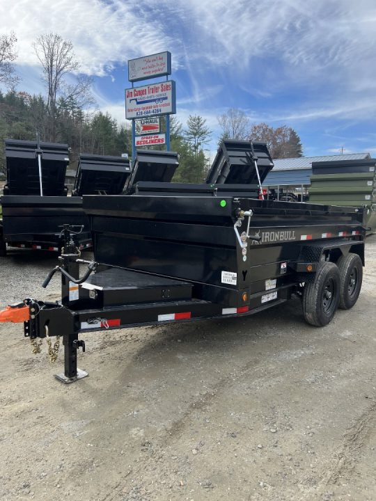 Used 2024 Iron Bull Trailers DTB Series / 72" Wide x 12' Long / Scissor Hoist / Tarp / Ramps / 7 ga Floor / Combo Rear Gate
