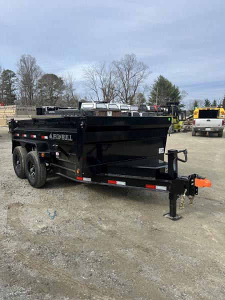 Used 2024 Iron Bull Trailers DTB Series / 72" Wide x 12' Long / Scissor Hoist / Tarp / Ramps / 7 ga Floor / Combo Rear Gate