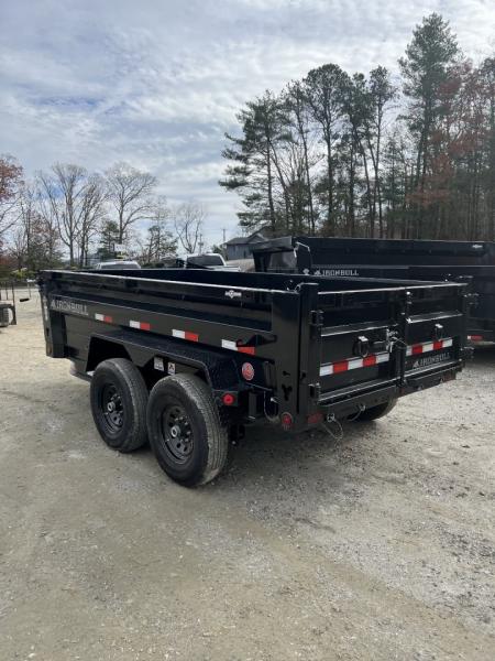Used 2024 Iron Bull Trailers DTB Series / 72" Wide x 12' Long / Scissor Hoist / Tarp / Ramps / 7 ga Floor / Combo Rear Gate