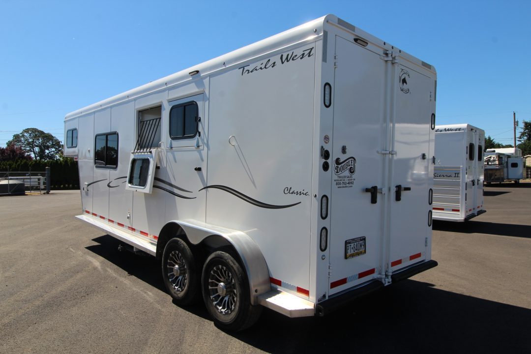 Used 2021 Trails West 8x13 Living Quarters 2 Horse Trailer - EXCELLENT CONDITION