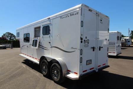 Used 2021 Trails West 8x13 Living Quarters 2 Horse Trailer - EXCELLENT CONDITION
